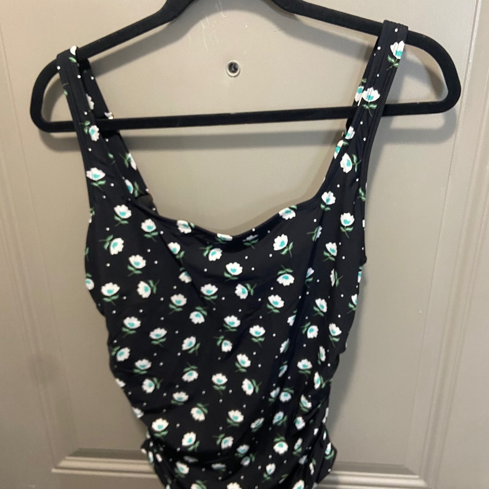 Anne Cole One Piece Black Floral Swimsuit
